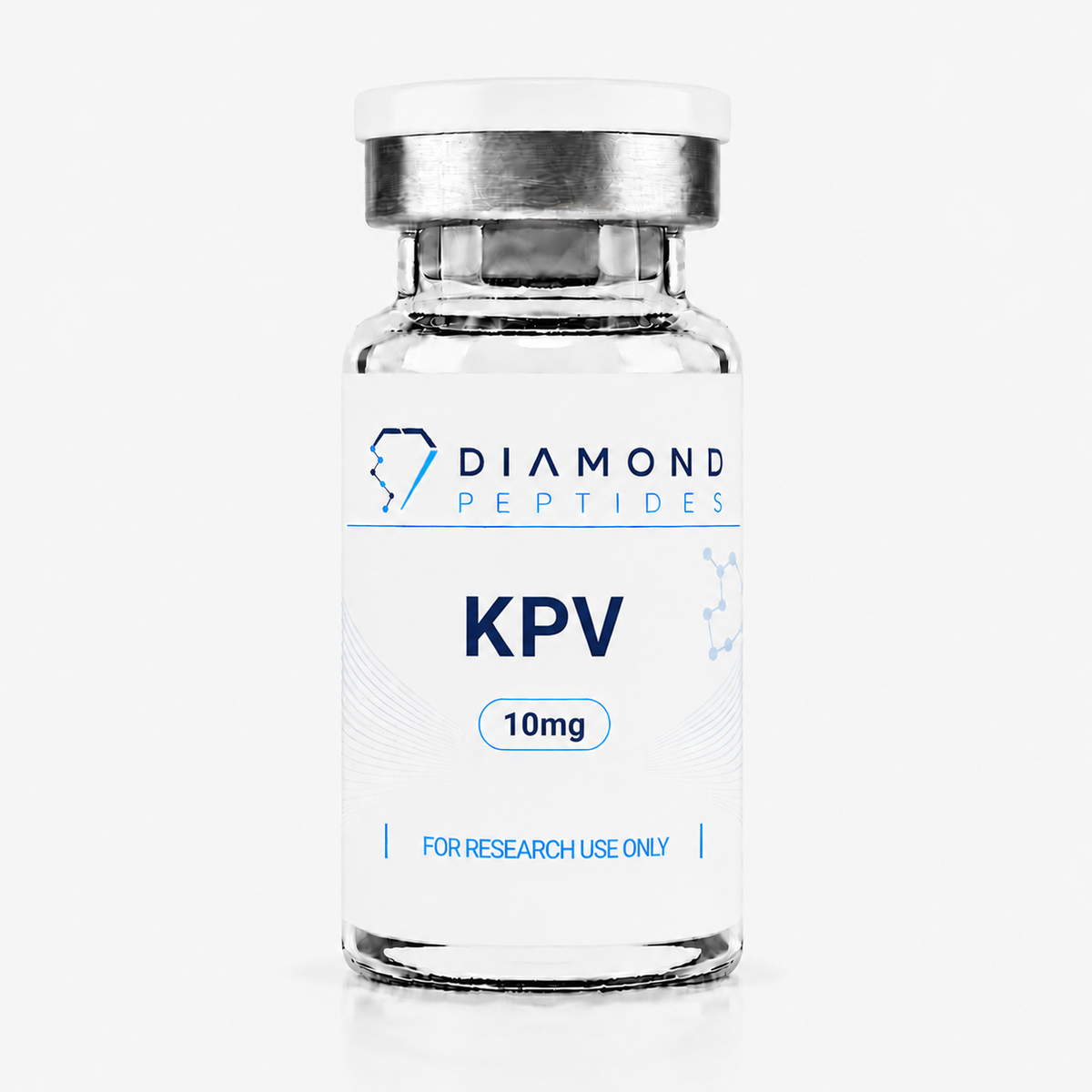 KPV 10mg research peptide vial containing Lys-Pro-Val tripeptide
