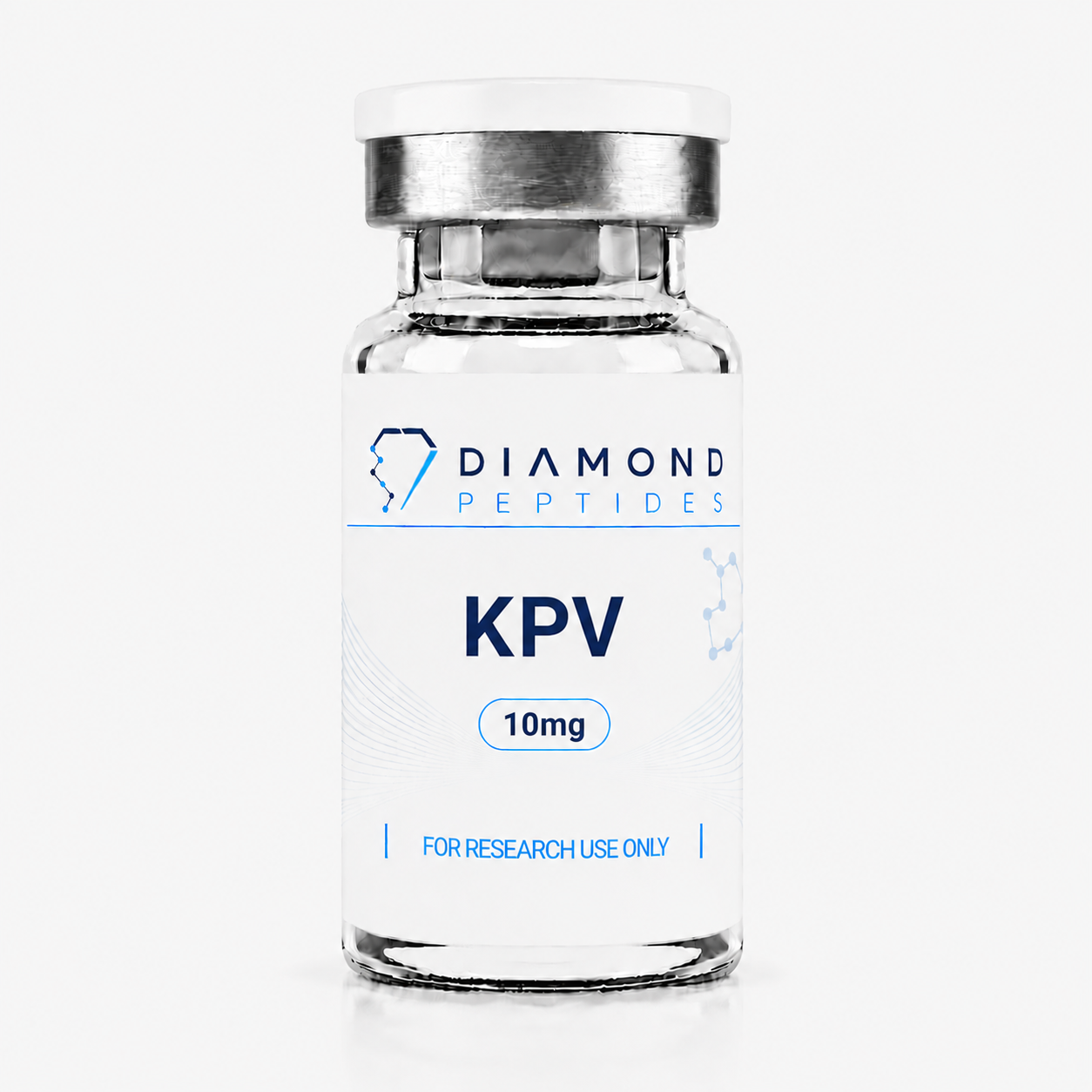 KPV 10mg research peptide vial containing Lys-Pro-Val tripeptide