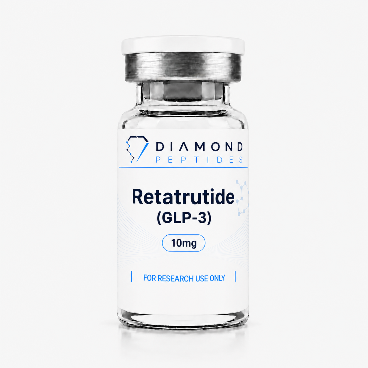 Retatrutide 10mg research peptide vials manufactured in Canada by Diamond Peptides